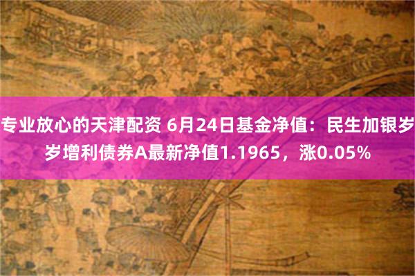 专业放心的天津配资 6月24日基金净值：民生加银岁岁增利债券A最新净值1.1965，涨0.05%