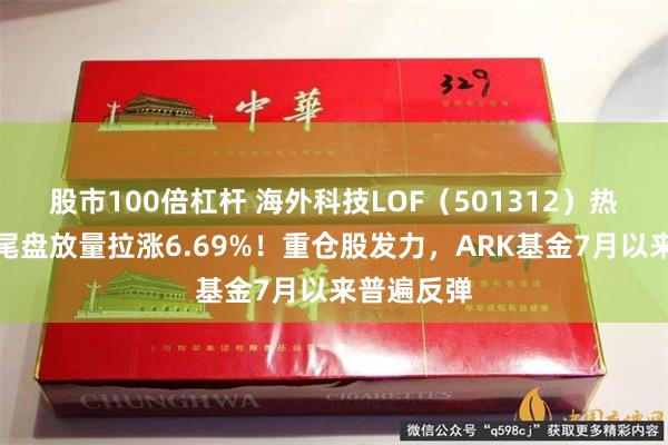 股市100倍杠杆 海外科技LOF（501312）热度飙升，尾盘放量拉涨6.69%！重仓股发力，ARK基金7月以来普遍反弹