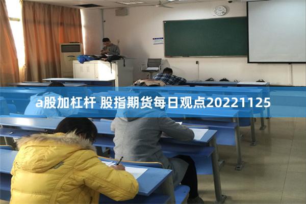 a股加杠杆 股指期货每日观点20221125